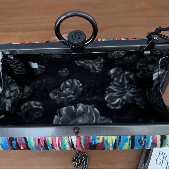 Prabal Gurung Colorful Striped Metal Clutch/ Bag - NWT - Picture 6 of 12